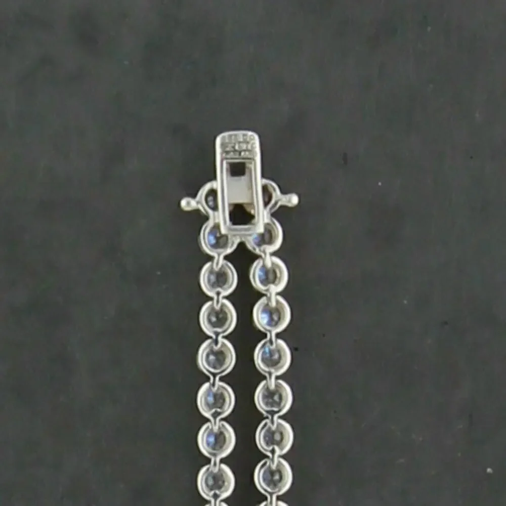 diamonique sterling silver round-cut cz double strand tennis bracelet size 7in